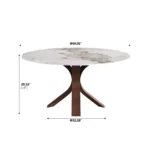 Pandora Round Sintered Stone Dining Table with Rotating Top - 6 Seater – close-up detail