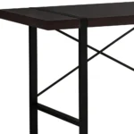 HMS 24" Modern Wooden Computer Desk Convertible and Extendable for Bedroom Home Office or Living Room in Dark Brown Black