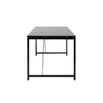 HMS 47" Black Wood and Stainless Steel Computer Desk with Stylish Design – styled in a modern Writing Desks setting