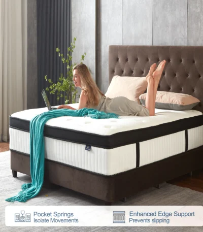 14-inch queen hybrid mattress with individually wrapped pocket springs medium firm bed-in-a-box