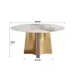 Pandora Round Sintered Stone Dining Table with Rotating Top - 6 Seater – close-up detail