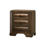 Transitional brown nightstand with drawers in bedroom setting