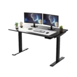 HMS 52" Bamboo Dual Motor Electric Office Desk Adjustable Computer Desk Black on Black