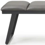 Gray faux leather storage bench with padded seat and hidden storage compartment, 57-inch width by Goldoma