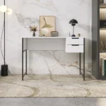 YQ FOREVER Home Office Modern Simple Small Study Writing PC Drawers Industrial Desktop Table Computer Desk – styled in a