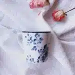 British ceramic Roland simple elegant romantic Mug European coffee tea cup office water cup underglaze color – side view