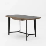 HMS 55 Walnut and Black Glass Rectangular Writing Desk Elegant Computer Desk Design – side view