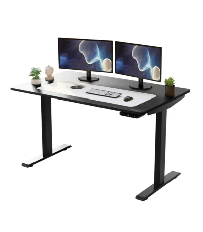 HMS 45" Bamboo Dual Motor Electric Adjustable Office Computer Desk Black on Black