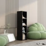 YQ FOREVER New Design Four Story Bookshelf Wooden Cabinet Living Room Furniture – side view