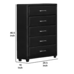 Modern 1-Drawer Dresser with Black Glass Top & Silver Bar Pulls – close-up detail