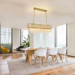 Crystal Chandeliers Gold Crystal Pendant Light Fixture for Dining Room Living Room Kitchen Island 38 Inches – close-up detail