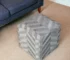 Goldoma 18" Gray and Ivory Hair on Hide Chevron Pouf Ottoman