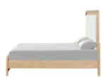 Goldoma adjustable king bed with oak wood frame and channel padded headboard in a modern bedroom setting