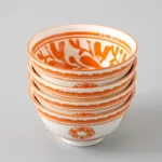 4 Pcs/set 4.5 Inch Rice Bowl Ceramic Tableware Thread Underglaze Color Support Oven and Dishwasher – angled view