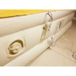 Moss green queen air mattress with raised head and velvet pillowtop from Goldoma