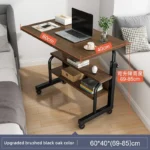 Student Study White Modern Computer Desk with Height Adjustment Top Wooden and Mobile Wheels Cheap Laptop Stand on Sale