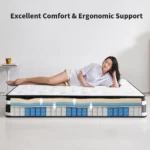 Goldoma 12-inch hybrid mattress in Twin size with memory foam and pocket springs for medium-firm support