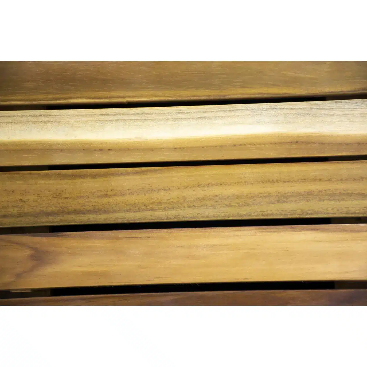 HMS 31" Brown Teak Slat Non-Slip Bath Mat Anti-Slip Shower Rug with Children's Design for Bathroom Floor