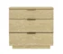 Natural oak bedroom nightstand with drawers and three spacious compartments