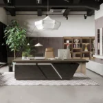 US Warehouse in Stock Adjustable Executive Desk L Shaped Desk Drawers Large Table Executive Office Desks with LED Light