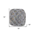 Goldoma 18" Natural and Gray Wool Cotton Blend Cube Geometric Pouf Ottoman – top view