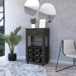 HMS Luxury Espresso Rolling Bar Cart Metal Steel Serving Trolley with Wine Storage for Dining Living Room Restaurant Use - Image 6