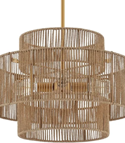 Boho Hand Woven Rattan Chandelier, UL listed Large Pendant Light for Kitchen Island Dining Room Living Room