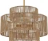 Boho Hand Woven Rattan Chandelier, UL listed Large Pendant Light for Kitchen Island Dining Room Living Room