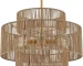 Boho Hand Woven Rattan Chandelier, UL listed Large Pendant Light for Kitchen Island Dining Room Living Room