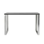 HMS 47" Gray and Silver Wood and Stainless Steel Sled Computer Desk Durable and Stylish Writing Desk – side view