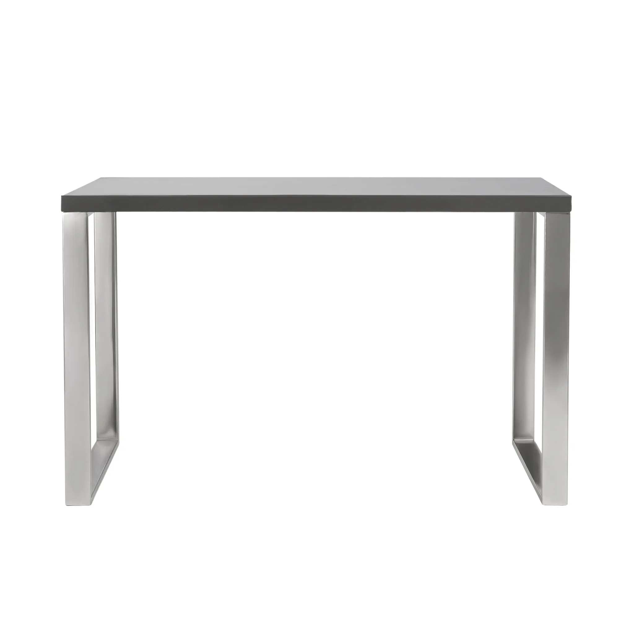 HMS 47" Gray and Silver Wood and Stainless Steel Sled Computer Desk Durable and Stylish Writing Desk