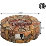 Outdoor Furniture Fire Pit Table 40,000 BTU Stone Gas Fire Stove Pit – side view
