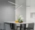 US Stock Free Shipping Dimmable Cross Linear Pendant Light 47.6 Inch Brushed Nickel 30W LED Hanging Fixture for Dining Room