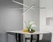US Stock Free Shipping Dimmable Cross Linear Pendant Light 47.6 Inch Brushed Nickel 30W LED Hanging Fixture for Dining Room