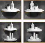 Emerald Marble Corner Shelf Wall Bathroom Mirror Front Cosmetic Storage Rack Metal Bathroom Shelf Shower Shelf Shampoo