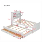 Goldoma twin storage bed with trundle, drawers, and built-in outlets in a modern bedroom