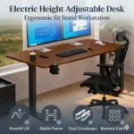 Electric Standing Desk 48x24 Inch Height Adjustable Sit Stand Desk Home Office Computer Desk with Alloy Steel Frame – side