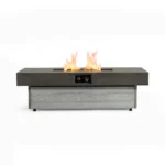 50000BTU Outdoor and Indoor Metal Gas Fire Pit Two Adjustable Heights Table Rectangle Propane Fire Pit Garden Parties