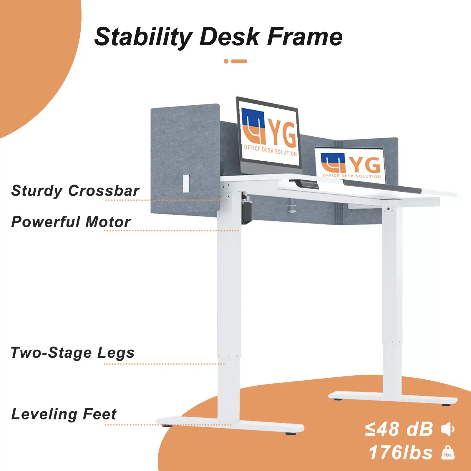 55 X 24 Inch Computer Desk,Office Desk,Standing Desk with Privacy Panel Adjustable Stand up DeskFor Office Desk in US Stock