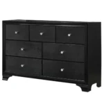 Modern 6-Drawer Wooden Dresser with Bracket Feet and Crystal Knobs – angled view