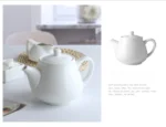 Ceramic Kettle European Style Simple White Coffee Pot Water 700-1000ml Teapot Hotel Water Ware Home Bar Decoration Drinkware