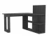 HMS 47" Gray L-Shaped Computer Desk Portable Gaming Office Desk with Shelf Drawer Foldable Feature Made From Wood for Hotels