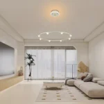 USA Stock ComiLED Gold/White/Black Ring LED Chandelier Modern Aluminum Round Pendant Light for Living Room & Bedroom
