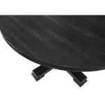 47" Solid Wood Dining Table with Black Pedestal Base – close-up detail