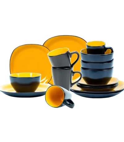 European Ceramic Dining Dinner Plate Set High Quality Classic Stoneware Plate & Dish for Home Premium Quality Serving