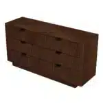 Goldoma Mid-Century Modern Solid Pine Wood 6-Drawer Dresser - TV Stand for Bedroom & Living Room – in a cozy room setting
