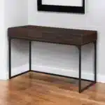 HMS 47" Brown and Black Wood and Metal Computer Desk with Two Drawers Stylish Office Furniture