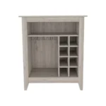 HMS Modern Light Gray Bar Cart Wine Storage Trolley Plastic Steel Iron Wood for Hotels Kitchens Workshops Hospitals Outdoor Use - Image 2