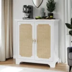 Modern Sideboard Buffet Cabinet with Rattan Decorated Doors Eco-Friendly  Kitchen & Dining Storage - Image 11