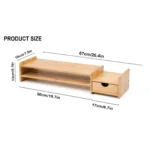 Monitor Stand Riser Desk Organizer With Drawers, Adjustable Desktop Storage Organizer for Computer, Printer, Cellphone